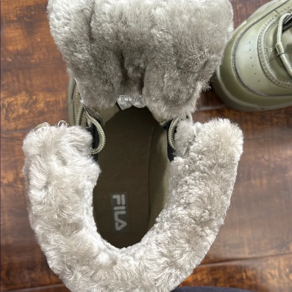 Fila Winter Boots w/Shearling Lining-Olive Green Women’s Size 5.5 3HM00558-300 - Picture 11 of 11